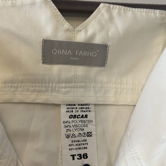 Orna Farho Oscar Designer off-white pants. Size 36 (4) - Picture 3 of 12